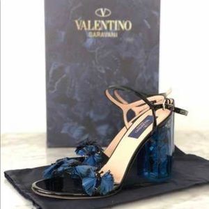 Valentino Blue Butterfly Lucite-heel Sandals